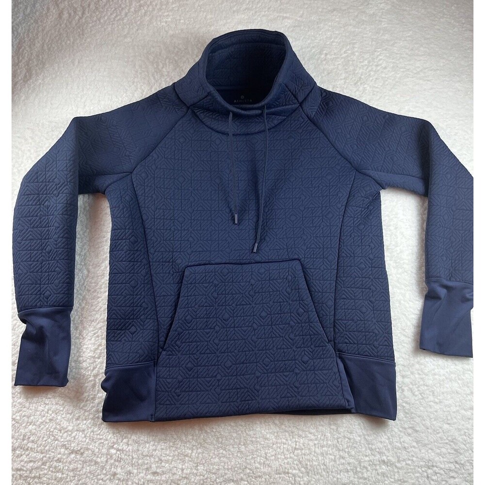 Athleta Sweatshirt Womens XS Jacquard Elevation Quilted Pullover Preppy Athletic